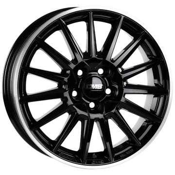 CMS-1264-01 6.0x15"-4x100 ET40 60.1 Diamond Rim Black Gloss Jant (4 Adet)